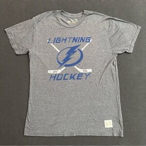 Original Retro Brand Gray and Blue Lightning Hockey Tee